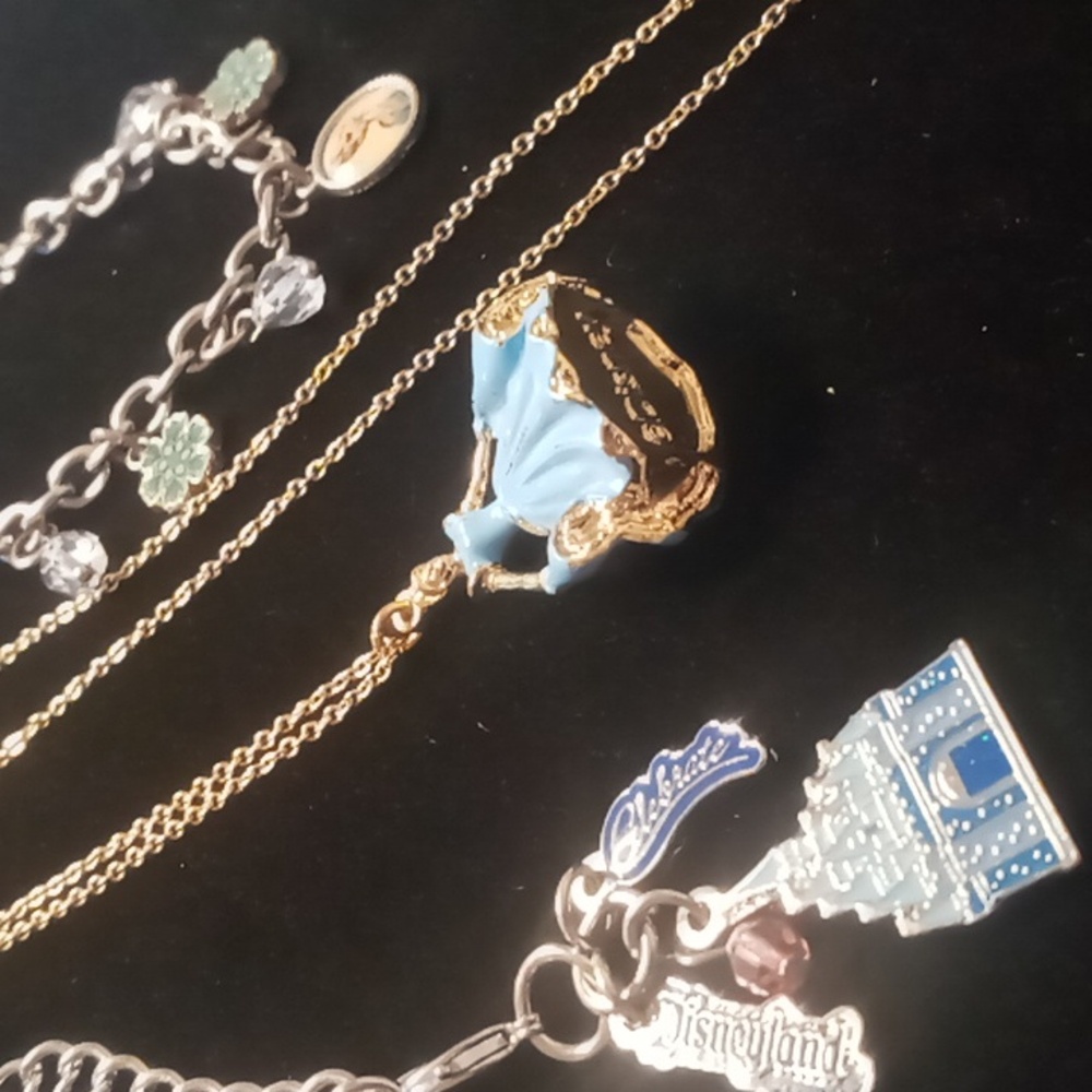 Disney's Elsa necklace and 2 Disney bracelets necklace 18 in. All Disney stamped